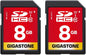 Gigastone 8GB SDHC Memory Card, Pack of 2, High Speed for Reserving Photos, Videos, Music, Voice Files, Camcorder, Camera, Recorder, PC, Mac, Class 10