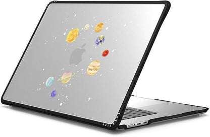 CASETiFY Impact MacBook Air 15" (M2-M4) Case [Cushioned Impact Corners/Scratch-Resistant/Anti-Slip Grip] - Solar System - Clear Black