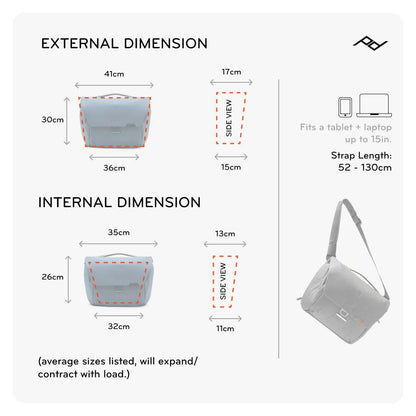 Peak Design Everyday Messenger 13L, Kelp, Weatherproof Camera and Work Bag with Laptop Sleeve, Expandable, MagLatch Closure, FlexFold Dividers, Fits 13" Laptop, Messenger Bag for Men and Women