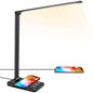 JOSTIC LED Desk Lamp with Wireless Charger, USB Charging Port, Eye Care