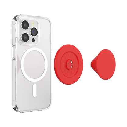 PopSockets Phone Grip for MagSafe, Magnetic Holder, Phone Stand, Red - Basic Rosso