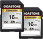[5-Yrs Free Data Recovery] GIGASTONE 16GB SD Card 2-Pack, Camera Pro, A1 V10 SDHC Memory Card Compatible with SPYPOINT TACTACAM Trail Camera, with 2 Mini Cases.