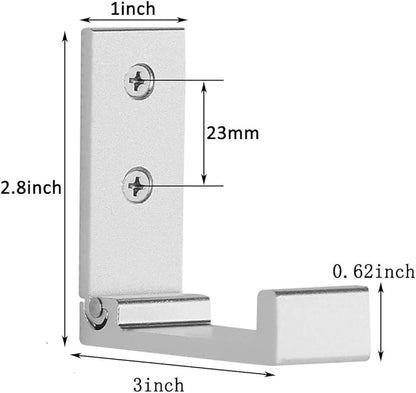 Folding Coat Hooks, Wall Hooks for Hanging Aluminum Alloy Cloth Hanger Coat Hanger Headphones Holder Headset Wall Hanger Hook- Pack of 4 (Silver)