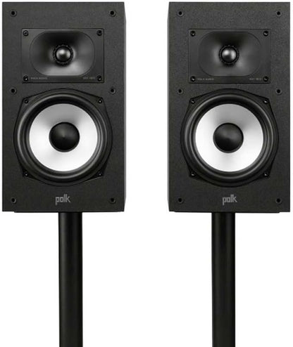 Polk Monitor XT20 Pair of Bookshelf or Surround Speakers - Hi-Res Audio Certified, Dolby Atmos & DTS:X Compatible, 1" Terylene Tweeter & 6.5" Dynamically Balanced Woofer (Pair, Midnight Black)