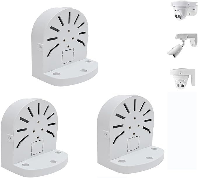 Indoor Outdoor Camera Bracket ABS Plastic Wall Mount L-Shaped Bracket for Security Dome IP Camera Mounting, Junction Box Cable Management (2.5in-SL-3PACK)