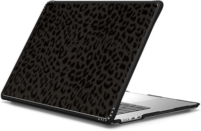 CASETiFY Impact MacBook Air 15" (M2-M4) Case [Cushioned Impact Corners/Scratch-Resistant/Anti-Slip Grip] - Leon Leopard - Clear Black