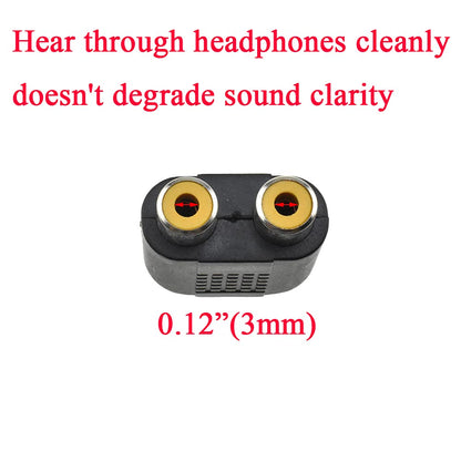 HAHIYO 3 RCA F-2x3.4 RCA F Stereo Plug Interconnect Audio One Male 3.4mm(1/8inch) Two Male 3mm(1/8inch) Adapter Splitter Good Signal Sound Snap Tight Not Wobble for Headphone Guitar Black 2pcs