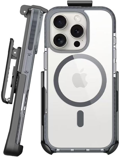 BELTRON Belt Case for iPhone 16 Pro, Slim Protective Transparent Case & Rotating Belt Clip Holster Combo (Compatible with MagSafe)