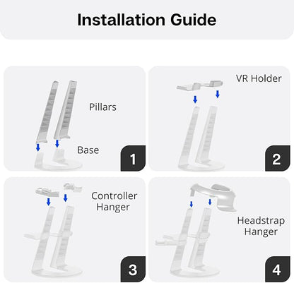 TNP VR Headset Stand for Oculus Quest 2 Holder Touch Controller Display Stand Docking Station White, Meta Quest 2/ Quest/Rift/Rift S/Samsung Odyssey VR Stand/Valve Index/HTC Vive/Valve Index