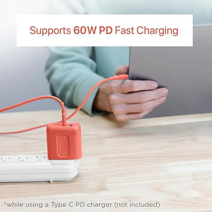 BLACK+DECKER USB C Multi Charging Cable, Fast Multi Charger Cable w/Adapter Braided 2in1 Multiple USB Cable, Universal Charging Cord w/Type C/USB Adapter for iPhone 17 16 15/Samsung/LG/Tablets/More