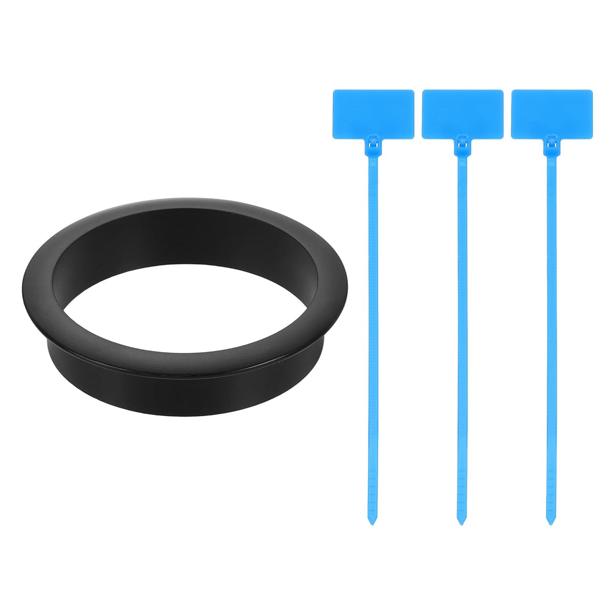 uxcell Desk Grommet, 1" (25mm) Zinc Alloy Cable Hole Cover Wire Cord Organizer with Marked Cable Ties for Home Office Desktop Wire, Black