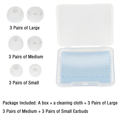 WKYMY Replacement Earbud Tips Silicone Eartips for in- Ear Headphones Rubber Tips Earbud Caps 9 Pairs S M L