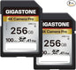 [5-Yrs Free Data Recovery] GIGASTONE 256GB 2-Pack SD Card, 4K Camera Pro, A1 V30 SDXC Memory Card 4K UHD Video Compatible with Canon Digital Camera, with 2 Mini Cases