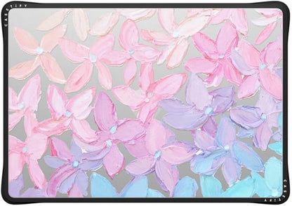 CASETiFY Impact MacBook Air 15" (M2-M4) Case [Cushioned Impact Corners/Scratch-Resistant/Anti-Slip Grip] - Clear Hydrangea Blooms - Clear Black