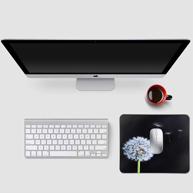 Mouse Pad, Gaming Mouse Pad, Non-Slip Rubber Base Mouse Mat with Designs for Laptop, Computer & Office, 9.5 x 7.9 x 0.12 inches (Dandelion 2)