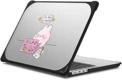 CASETiFY Bounce MacBook Pro 16-inch (M3/M4) Case [Enhanced Protective Corner Design/Ventilation Cutouts/Anti-Slip Grip] - I'm Busy MacBook Case by Tabetaaii - Clear Black