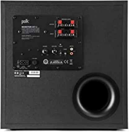 Polk Monitor XT12 Powered Sub - 12" Dynamic Balanced Woofer & 100W Class A/B Amplifier, Low-Resonance MDF Cabinet & Removable Grille, Dolby Atmos & DTS:X Compatible, Midnight Black