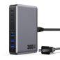 USB C Charger 300W USB C Charger Block,Upgraded GaN IV 8-Port Fast Charging Station Hub,PD 100W Laptop Charging Adapter Compatible with MacBook Pro/Air,DELL,Steam Deck,iPhone 16/15/14,Galaxy S23/22