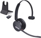 Yealink WH64 Hybrid DECT& Bluetooth Wireless Headset, 492ft Range Mono Teams UC Headphones with DECT Dongle & Charging Stand, 3X Mic, 26H Talk Time,Portable Single Headsets for PC,Cellphone,Laptop