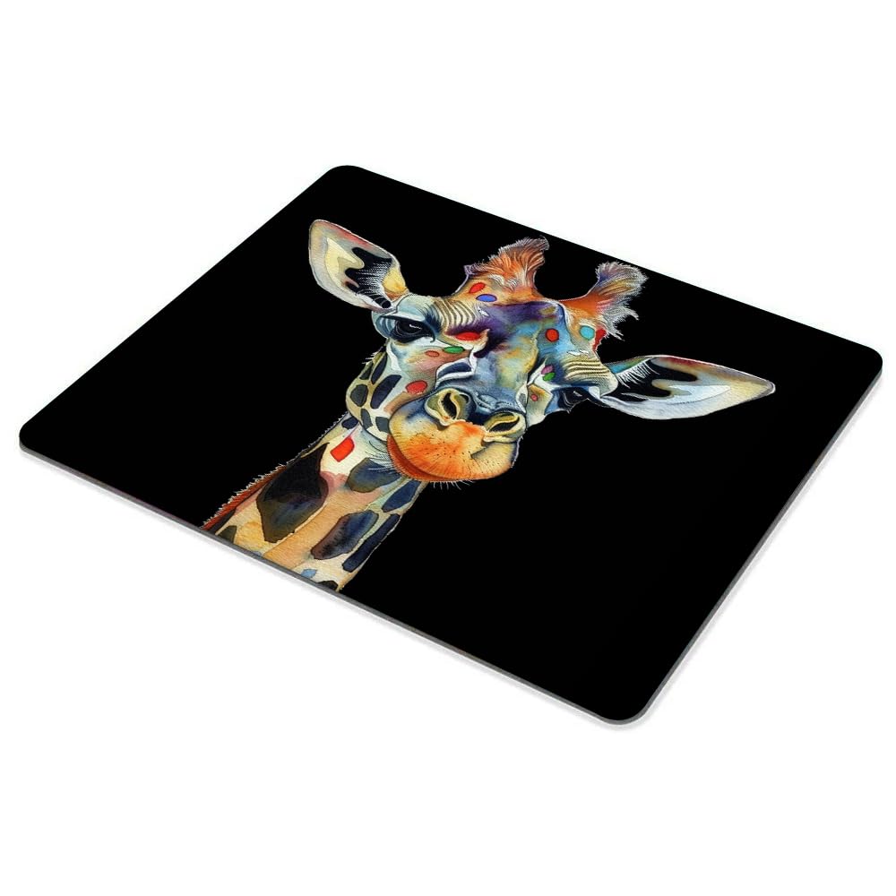 Square Mouse Pad Colorful Artistic Giraffe-1,Gaming Mouse Pads for Desk,Soft Computer Waterproof Non-Slip Mouse Mat