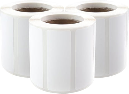 PUQU 20x10mm Direct Thermal Sticker Labels, Self-Adhesive All-Purpose Label Maker Tape, Compatible with AQ Series Label Printer, Refills Standard Laminated Office Labeling, 3 Rolls, 1800 Labels