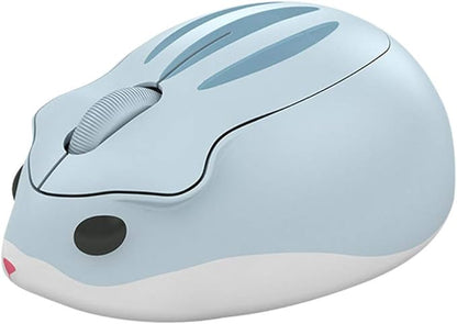 2.4GHz Wireless Mouse Cute Hamster Shape Less Noice Portable Mobile Optical 1200DPI USB Mice Cordless Mouse for PC Laptop Computer Notebook MacBook Kids Girl Men Women Mom Dad Gift (Blue)