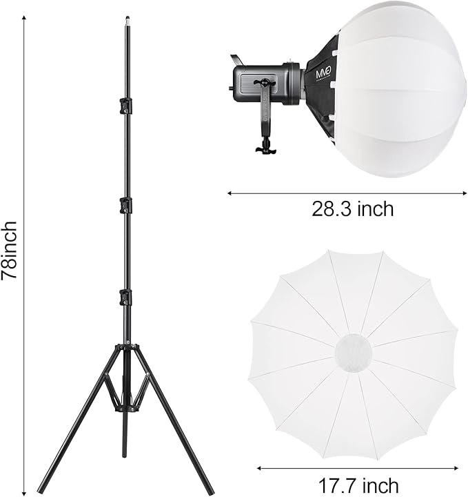 GVM 150W RGB Video Light Kit, 2700K~7500K Bi-Color LED Video Light Photography Studio Lighting Kit with Lantern Softbox & Stand, Continuous Output Lighting Kit with 8 Lighting Effects, CRI 97+