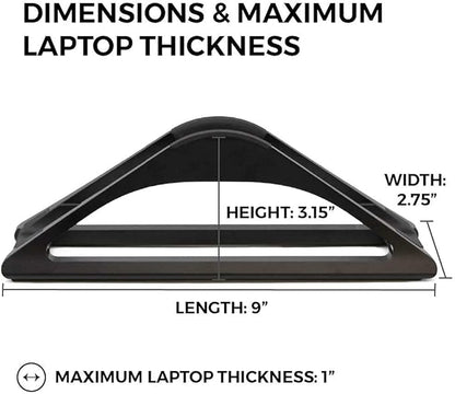 HumanCentric Vertical Laptop Stand for Desks in Matte Black, Upright Adjustable Holder to Dock Apple MacBook, MacBook Pro, and Other Laptops to Organize Work & Home Office, Automatic Grip