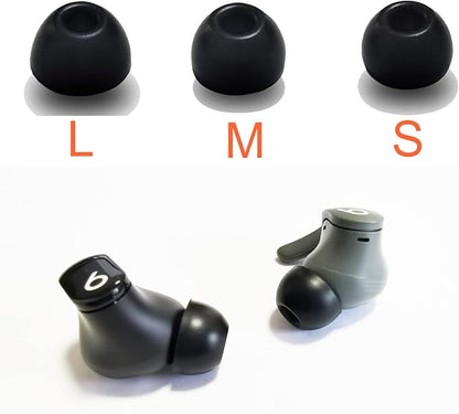 Silicone Ear Tips for Beats Fit Pro Replacement Tips for Beats Fit Pro/Beats Studio Buds Earbuds 6 Pairs LMS Black
