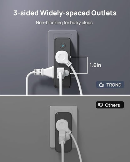 TROND Outlet Extender Surge Protector with 6 AC Plug Splitter