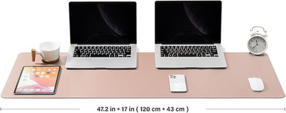 Large Cork Desk Mat - 47.2"x 17" Desk Pad for Office and Home - Ideal for Large Mouse Pad and Desk Mats on Top of Desks(Pink)