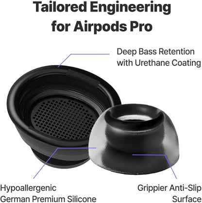 AZLA Crystal for Airpods Pro 1st & 2nd Gen (2-Pair, SS) – Airpod Pro Ear Tip Replacement – Airpod Pro Tips with Premium Silicone