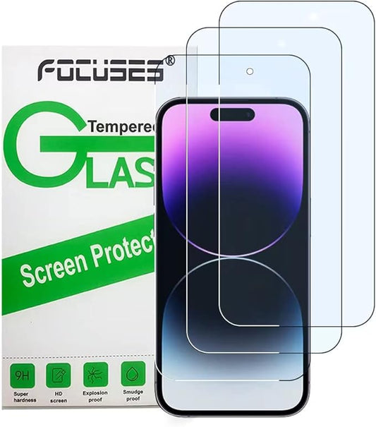 Focuses Screen Protector for iPhone 14 Pro Max Blue Light Screen Protector 6.7inch. Anti Blue Light Tempered Glass Film for iPhone 14 Pro Max 3 Pack