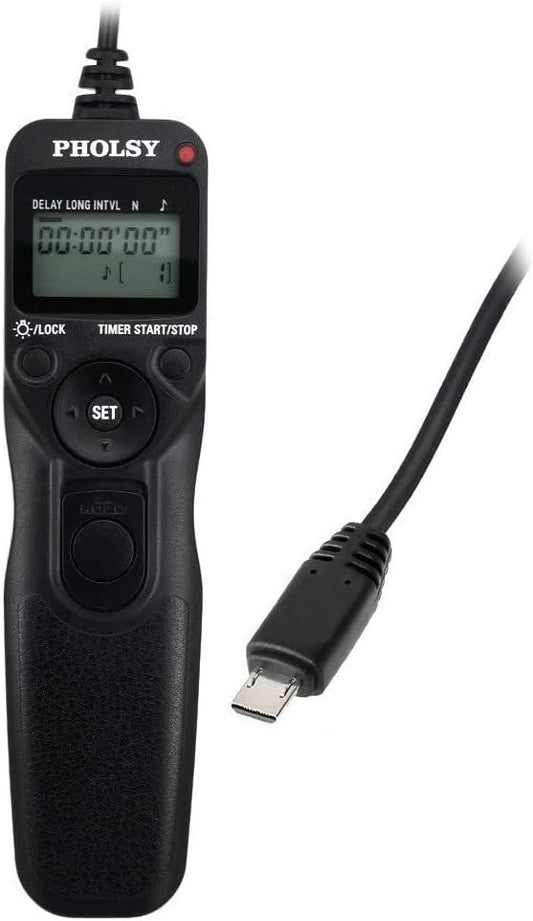 PHOLSY S8 Timer Remote Control Cable with Intervalometer for Sony