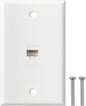 Ethernet Wall Plate, 1 Port Cat6 RJ45 Keystone Inline Coupler Wall Plate for Cat7/6/5/5e Ethernet Devices - White