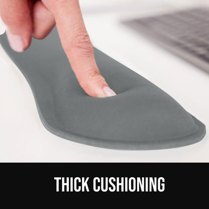GORILLA GRIP Silky Gel Memory Foam Wrist Rest for Computer Keyboard, Mouse, Ergonomic Design for Typing Pain Relief, Desk Pads Support Hand and Arm, Mousepad Rests, Stain Resistant, 2 Piece Pad, Gray