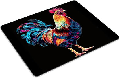 Square Mouse Pad Colorful Rooster-1,Gaming Mouse Pads for Desk,Soft Computer Waterproof Non-Slip Mouse Mat