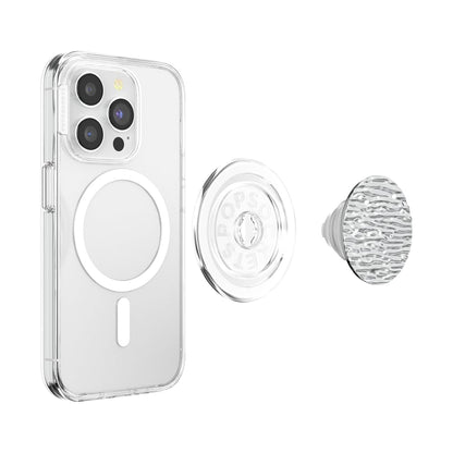 PopSockets Phone Grip for MagSafe, Magnetic Holder, Phone Stand, Silver - FATA Morgana Chrome