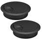 2 Pcs Desk Grommet 2-3/8" / 60 mm, Desk Cord Hole Cover, Cable Grommet ABS Plastic, Desk Hole Grommet for Home & Office Pc, Detachable Adjustable Cable Cord Organizer-Black