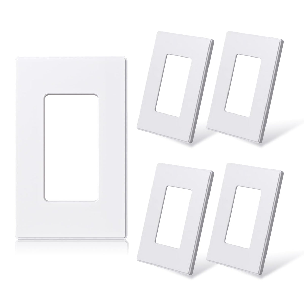 ELEGRP Matte Black 1-Gang Screwless Decorative Wall Plates, Standard Size Unbreakable Thermoplastic Faceplate Cover for Decorator Receptacle Outlet Switch, UL Listed (20 Pack)