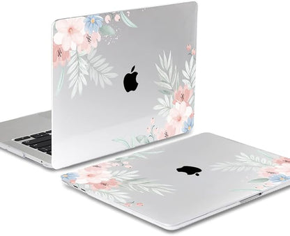 Batianda Design Case for M1 MacBook Air 13 Inch Model A2337 A2179 A1932 2021 2020 2019 Release,3D Painted Hard Shell with Keyboard Cover & Screen Protector, Cute Flower
