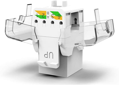 AMPCOM CAT6 Tool-Less Keystone Jack 12-Pack, RJ45 UTP Punch Down Free White