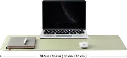 Cork Desk Mat - Dual-Sided Desk Pad for Office and Home - Desk Organization and Accessories - Ideal for Large Mouse Pad and Desk Mats on Top of Desks(Light Green,80cmx 40cm)