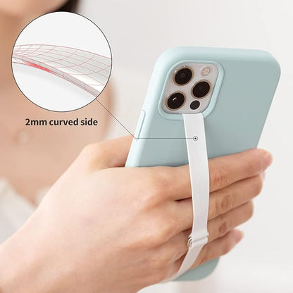 Sinjimoru C-Shaped Clip Finger Phone Grip, Silicone Loop for iPhone Case & Samsung. Black 210