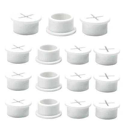Desk Grommet, 3/4 in 20 mm Silicone Rubber Grommets, White Desk Hole Cover for Cables, Flexible Wall Cord Pass Through Grommet for Office Table Computer Home Furniture Wire Organizer-15 Pcs
