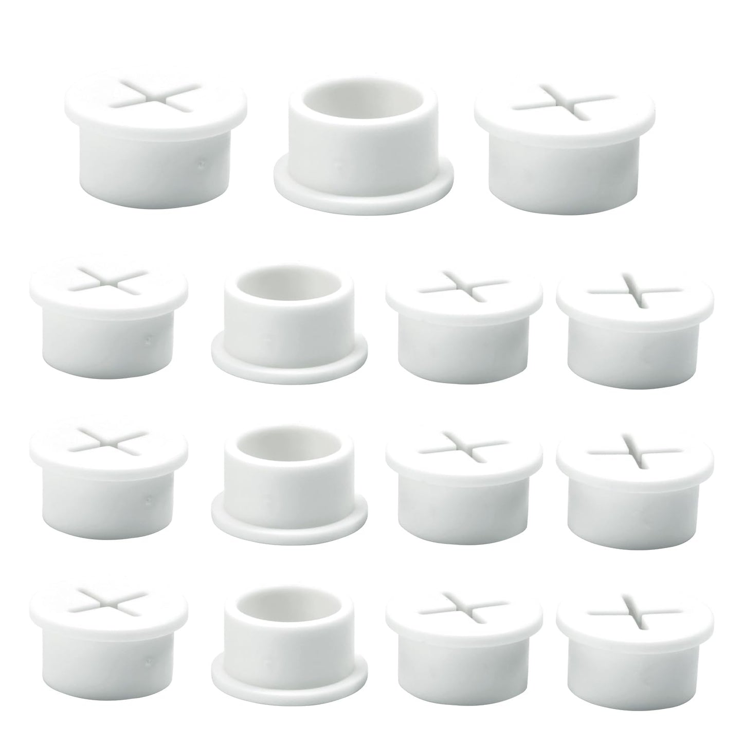 BOPOREAE Desk Grommet, 3/4 in 20 mm White 15 Pcs Silicone Rubber Grommets