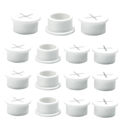 BOPOREAE Desk Grommet, 3/4 in 20 mm White 15 Pcs Silicone Rubber Grommets