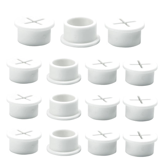 BOPOREAE Desk Grommet, 3/4 in 20 mm White 15 Pcs Silicone Rubber Grommets