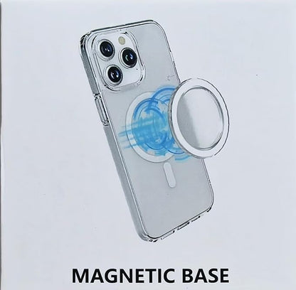 imluckies Magnetic Base Compatible with PopSocket Phone Grips and MagSafe iPhone Series Case, Removable Kindle/Phone Holder Base, Thin & Light Portable Plate, Matte Clear