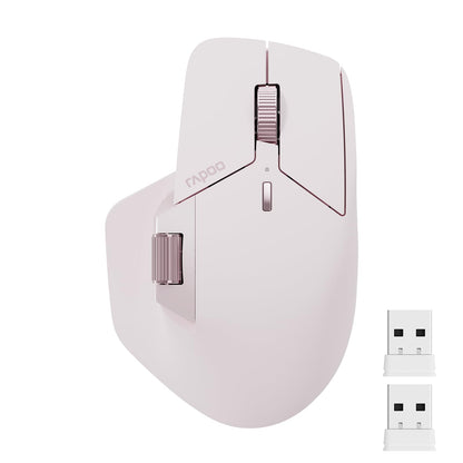 Rapoo MT760 PRO Wireless Mouse, NearLink + Bluetooth 5.0 Multi-Device, 12K DPI, 2K Polling, Ergo for Work & Gaming, 11 Programmable Buttons, On-Board Memory, Quiet Clicks, USB-C, 120 Days Battery Life
